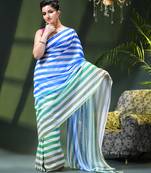 Chiffon georgette chandni design farewell party wear saree for women