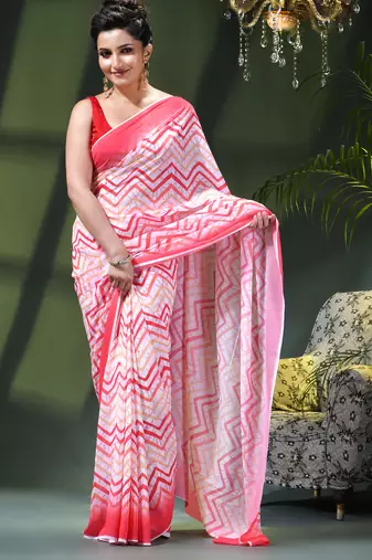 Georgette chiffon saree latest wedding rekhamaya printed cotton chiffon saree for women