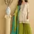 Women's off white chinon silk zari embroidered sequins sharara suit