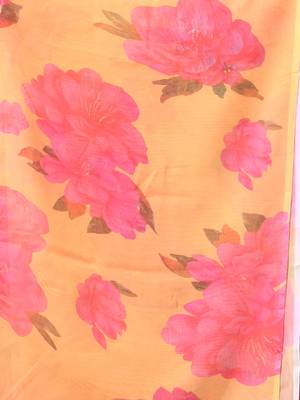 Printed chiffon georgette fancy saree for women latest bandhani party wear saree for women 5