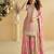 Women's pink chinon silk zari embroidered sequins sharara suit