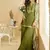 Women's mehendi chinon silk zari embroidered sequins sharara suit