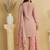 Women's pink chinon silk zari embroidered sequins sharara suit