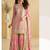 Women's pink chinon silk zari embroidered sequins sharara suit