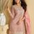 Women's pink chinon silk zari embroidered sequins sharara suit
