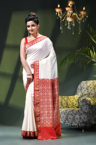 Women's kanjivaram silk party wear saree sinduraah art silk wedding saree winth unstitch blouse piece