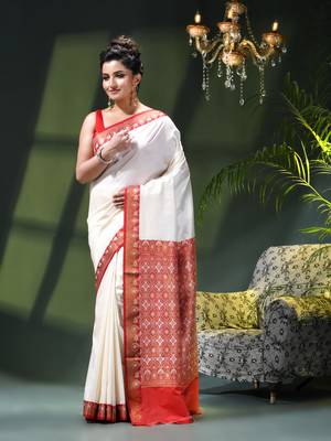 Women's kanjivaram silk party wear saree sinduraah art silk wedding saree winth unstitch blouse piece 2