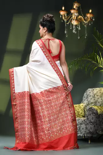 Women's kanjivaram silk party wear saree sinduraah art silk wedding saree winth unstitch blouse piece