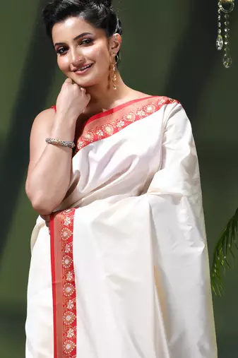 Women's kanjivaram silk party wear saree sinduraah art silk wedding saree winth unstitch blouse piece