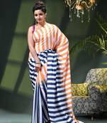 Women's silk fancy party wear chiffon georgette sari latest suhasini printed pure crepe sarees for women