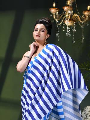 Women's silk fancy party wear chiffon georgette sari latest suhasini printed pure crepe sarees for women 5