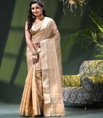 Kanjivaram silk saree trendy kora tissue desinge organza swarnika zari banarasi saree for women