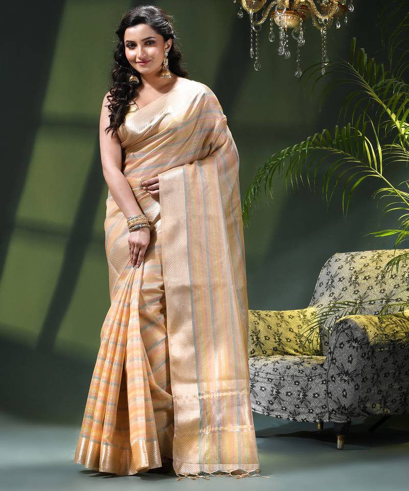 Kanjivaram silk saree trendy kora tissue desinge organza swarnika zari banarasi saree for women