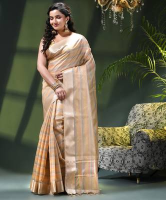 Kanjivaram silk saree trendy kora tissue desinge organza swarnika zari banarasi saree for women 2