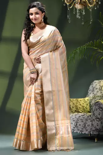 Kanjivaram silk saree trendy kora tissue desinge organza swarnika zari banarasi saree for women