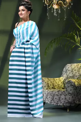 Women's silk fancy party wear chiffon georgette sari latest suhasini printed pure crepe sarees for women