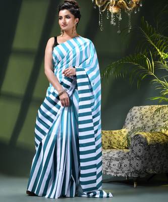 Women's silk fancy party wear chiffon georgette sari latest suhasini printed pure crepe sarees for women 4