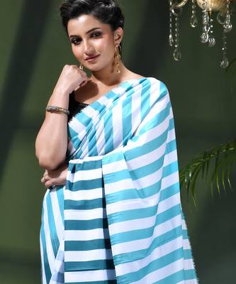 Women's silk fancy party wear chiffon georgette sari latest suhasini printed pure crepe sarees for women 5