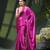 Soft satin silk saree one color solid design satin sari crepe farewell saree for women