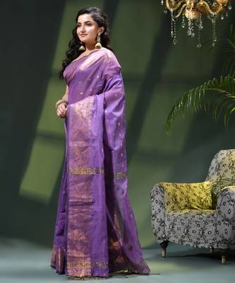 Cotton silk fancy saree for women golden art design sari latest kohinoor design sarees for women 3