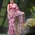 Women's printed organza sari trending rose leaf design fancy wedding saree for women