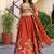 Rust Embroidered Designer Lehenga Choli with Dupatta