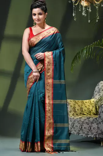 Women's pure cotton silk saree prema design party wear linen handloom fancy cotton saree