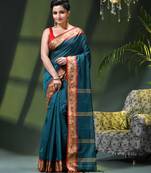 Women's pure cotton silk saree prema design party wear linen handloom fancy cotton saree