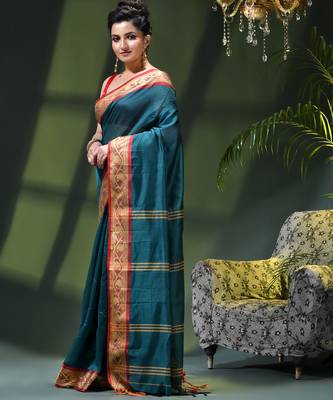 Women's pure cotton silk saree prema design party wear linen handloom fancy cotton saree 2