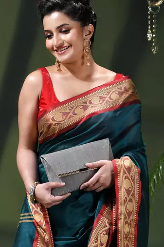 Women's pure cotton silk saree prema design party wear linen handloom fancy cotton saree