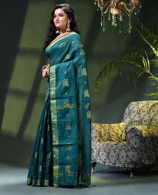 Women's cotton silk party wear saree gulnaz design georgette chiffon cotton saree 2