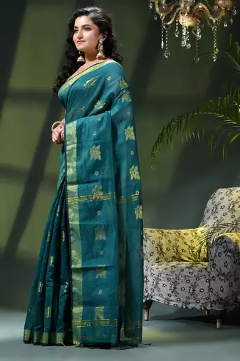 Women's cotton silk party wear saree gulnaz design georgette chiffon cotton saree
