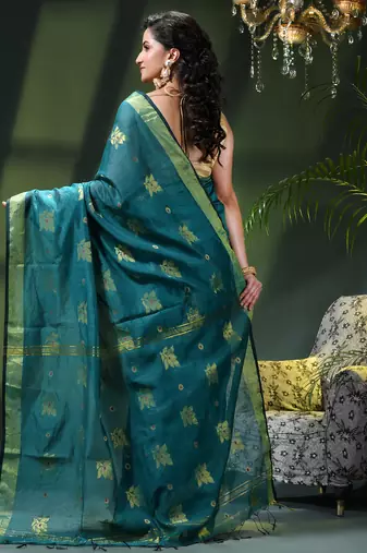 Women's cotton silk party wear saree gulnaz design georgette chiffon cotton saree