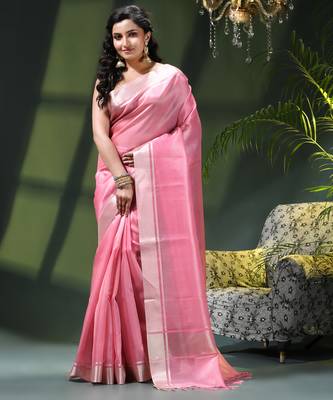 Kanjivaram silk saree trendy kora tissue desinge organza swarnika zari banarasi saree for women 1