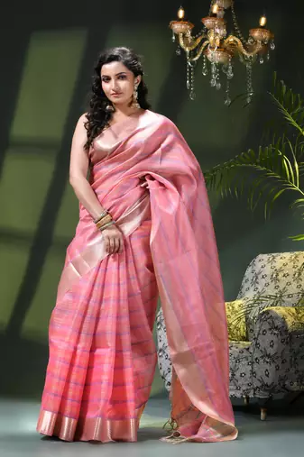 Kanjivaram silk saree trendy kora tissue desinge organza swarnika zari banarasi saree for women