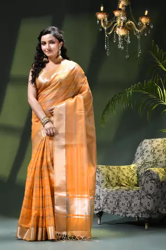 Kanjivaram silk saree trendy kora tissue desinge organza swarnika zari banarasi saree for women
