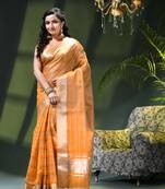 Kanjivaram silk saree trendy kora tissue desinge organza swarnika zari banarasi saree for women
