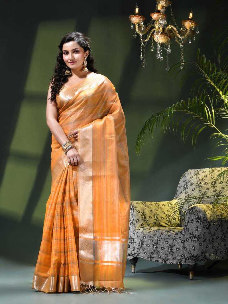 Kanjivaram silk saree trendy kora tissue desinge organza swarnika zari banarasi saree for women