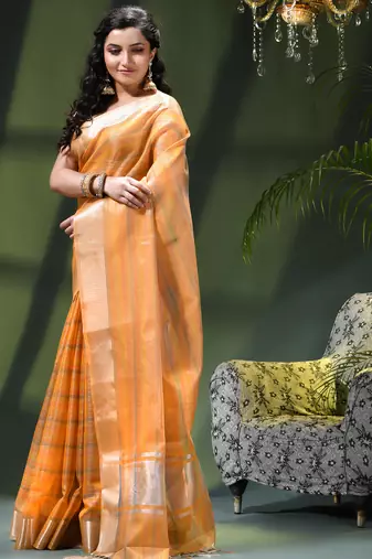Kanjivaram silk saree trendy kora tissue desinge organza swarnika zari banarasi saree for women