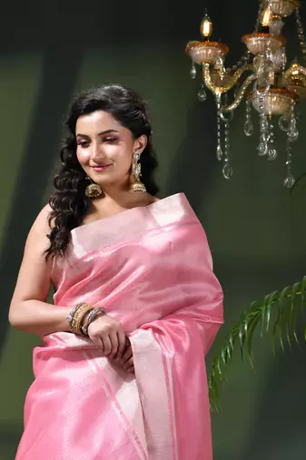 Kanjivaram silk saree trendy kora tissue desinge organza swarnika zari banarasi saree for women