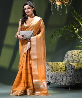 Kanjivaram silk saree trendy kora tissue desinge organza swarnika zari banarasi saree for women 3