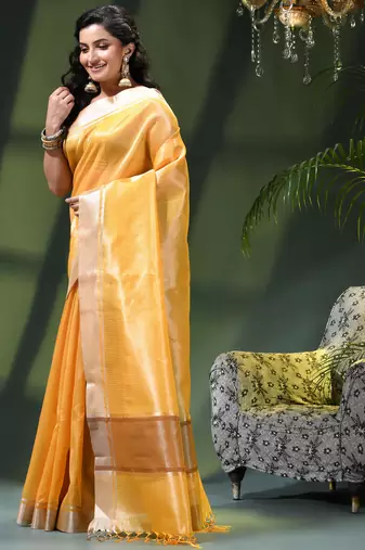 Kanjivaram silk saree trendy kora tissue desinge organza swarnika zari banarasi saree for women