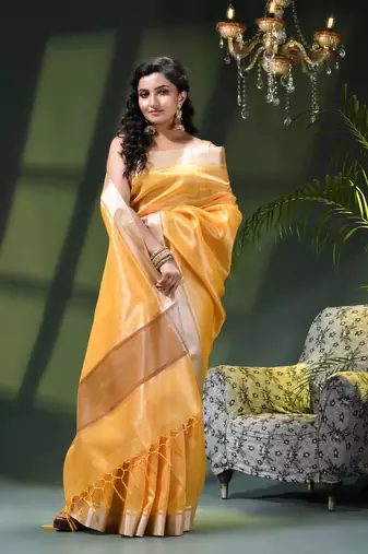 Kanjivaram silk saree trendy kora tissue desinge organza swarnika zari banarasi saree for women