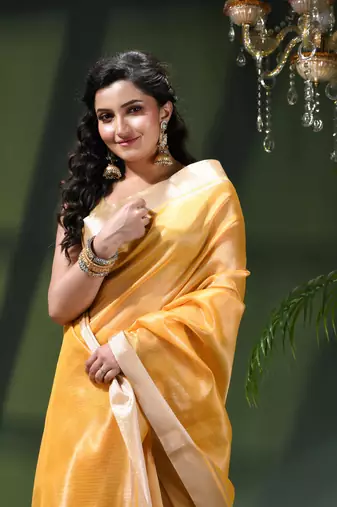Kanjivaram silk saree trendy kora tissue desinge organza swarnika zari banarasi saree for women