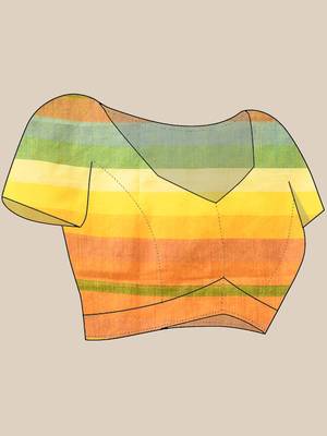 Women's pure cotton chettinad linen silk saree rainbow design daily wear fancy wedding cotton saree 5