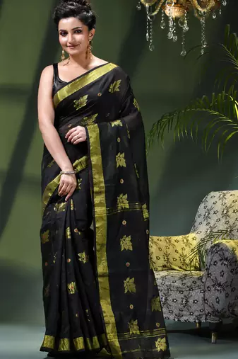 Women's cotton silk party wear saree gulnaz design georgette chiffon cotton saree