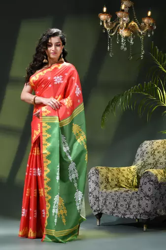 Women's silk party wear saree tanvika design georgette chiffon crepe cotton saree