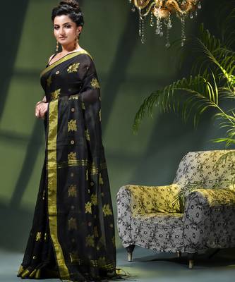 Women's cotton silk party wear saree gulnaz design georgette chiffon cotton saree 2
