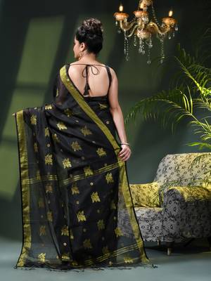 Women's cotton silk party wear saree gulnaz design georgette chiffon cotton saree 3
