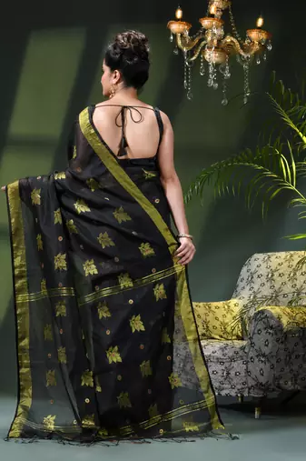 Women's cotton silk party wear saree gulnaz design georgette chiffon cotton saree